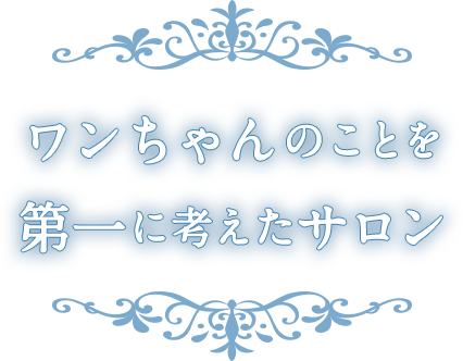 ワンちゃんのことを第一に考えたサロン